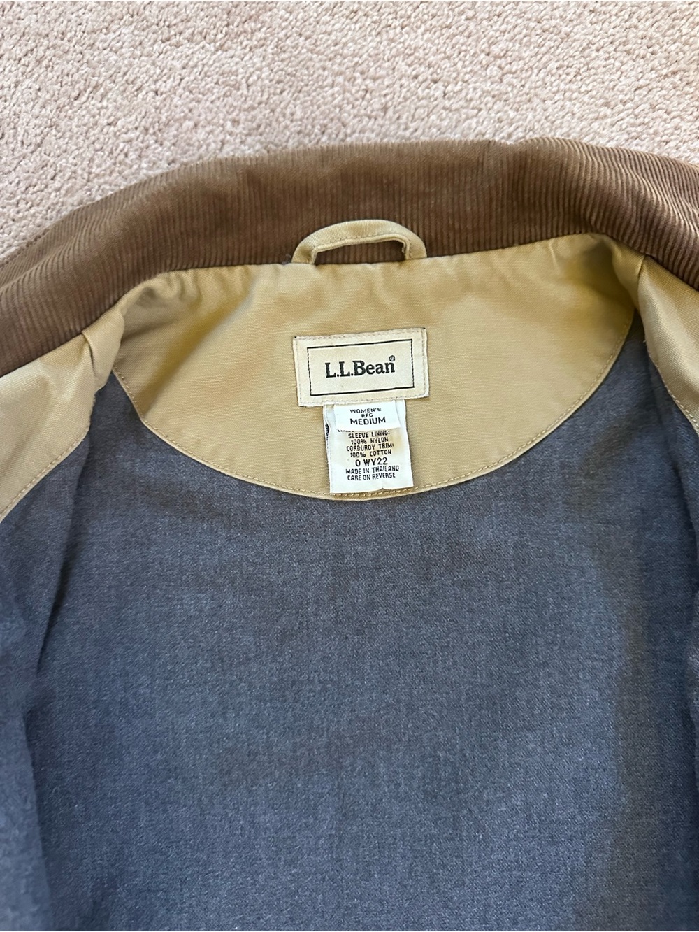 LL Bean Adirondack Barn Coat Chore Flannel Lined Corduroy Collar Women’s Medium - Picture 9 of 15